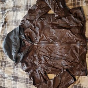 Dark brown Guess faux leather jacket